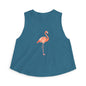 Flamingo Sketch Crop Top — Cute Tropical Graphic Tank