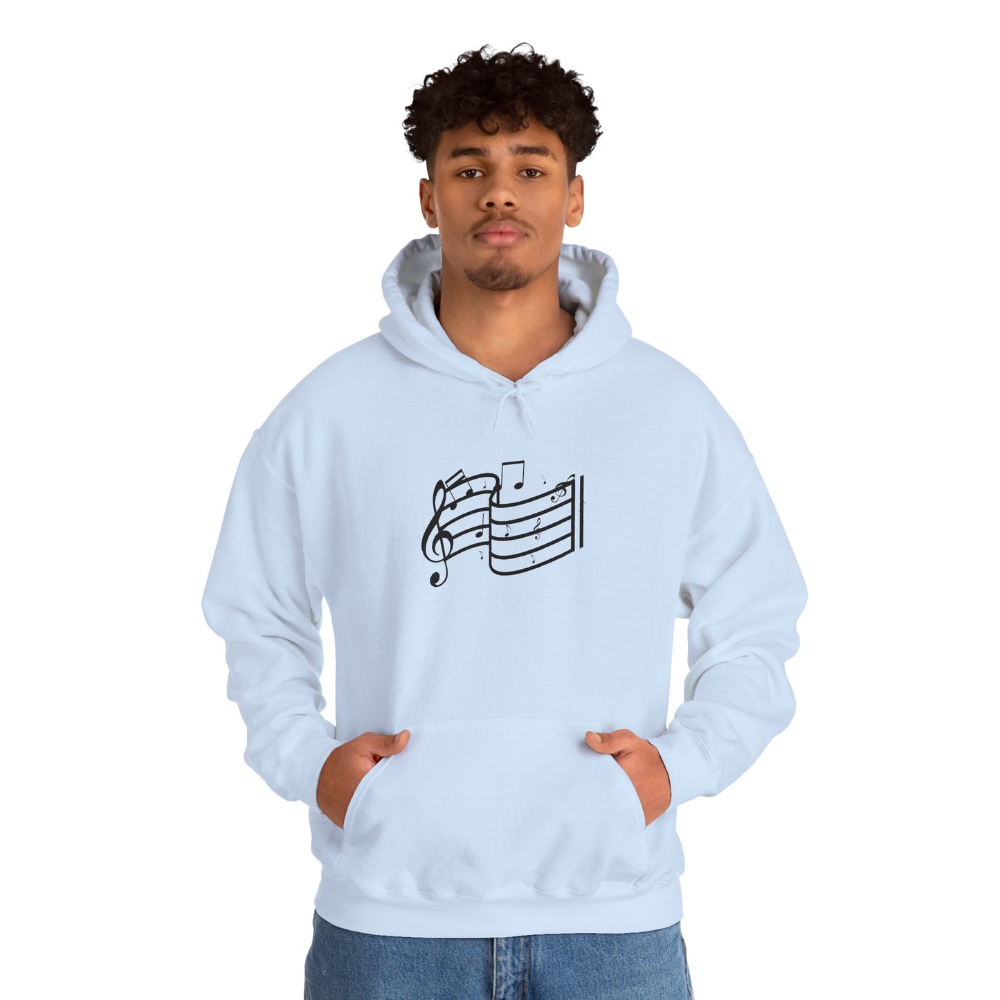 Music Notes Hoodie — Minimal Sheet Music Design
