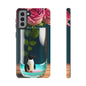 Penguin in a Glass Floral Tough Phone Case — Cute Protective Phone Cover