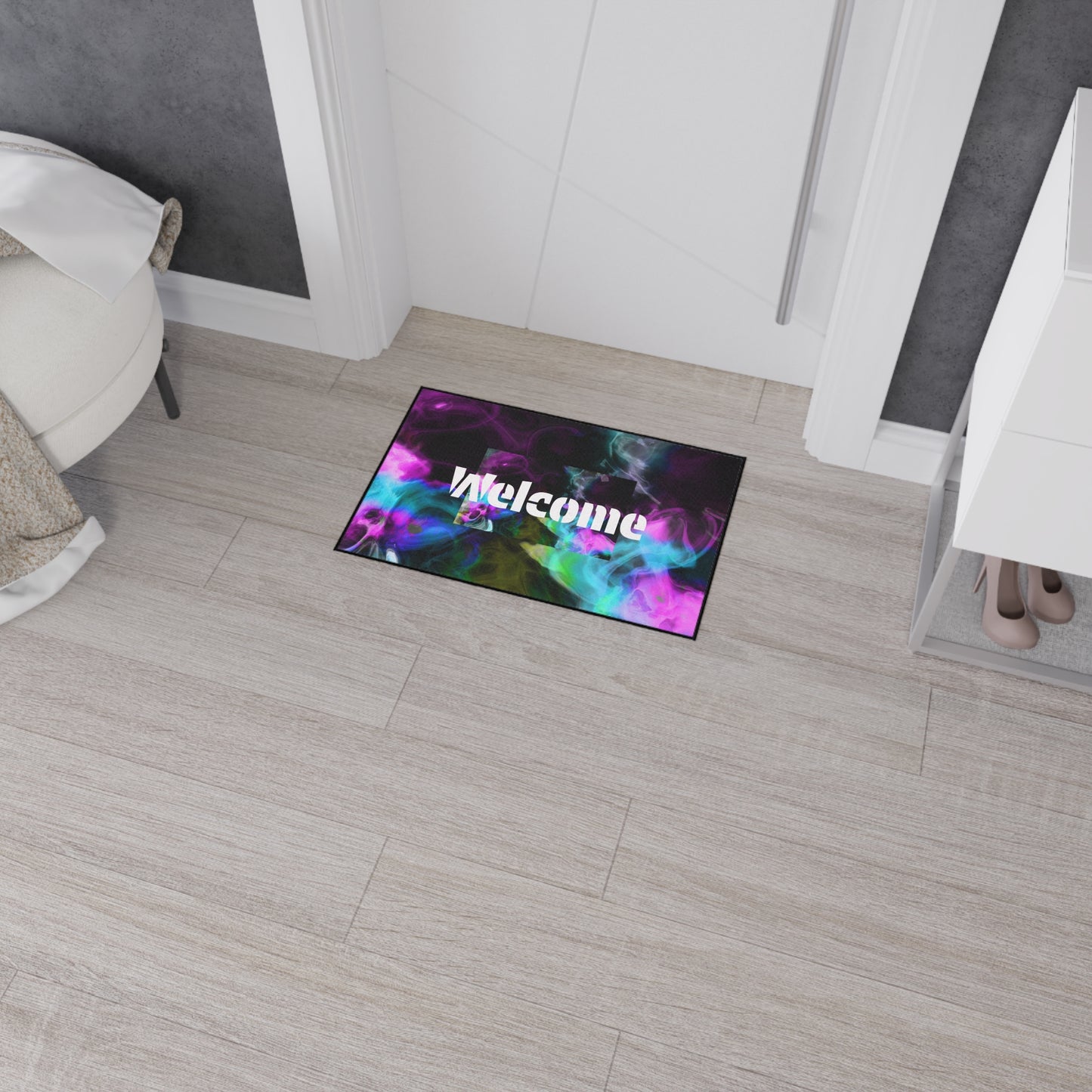 Welcome Smoke Welcome Mat — Heavy Duty Colorful Floor Mat for Entryway