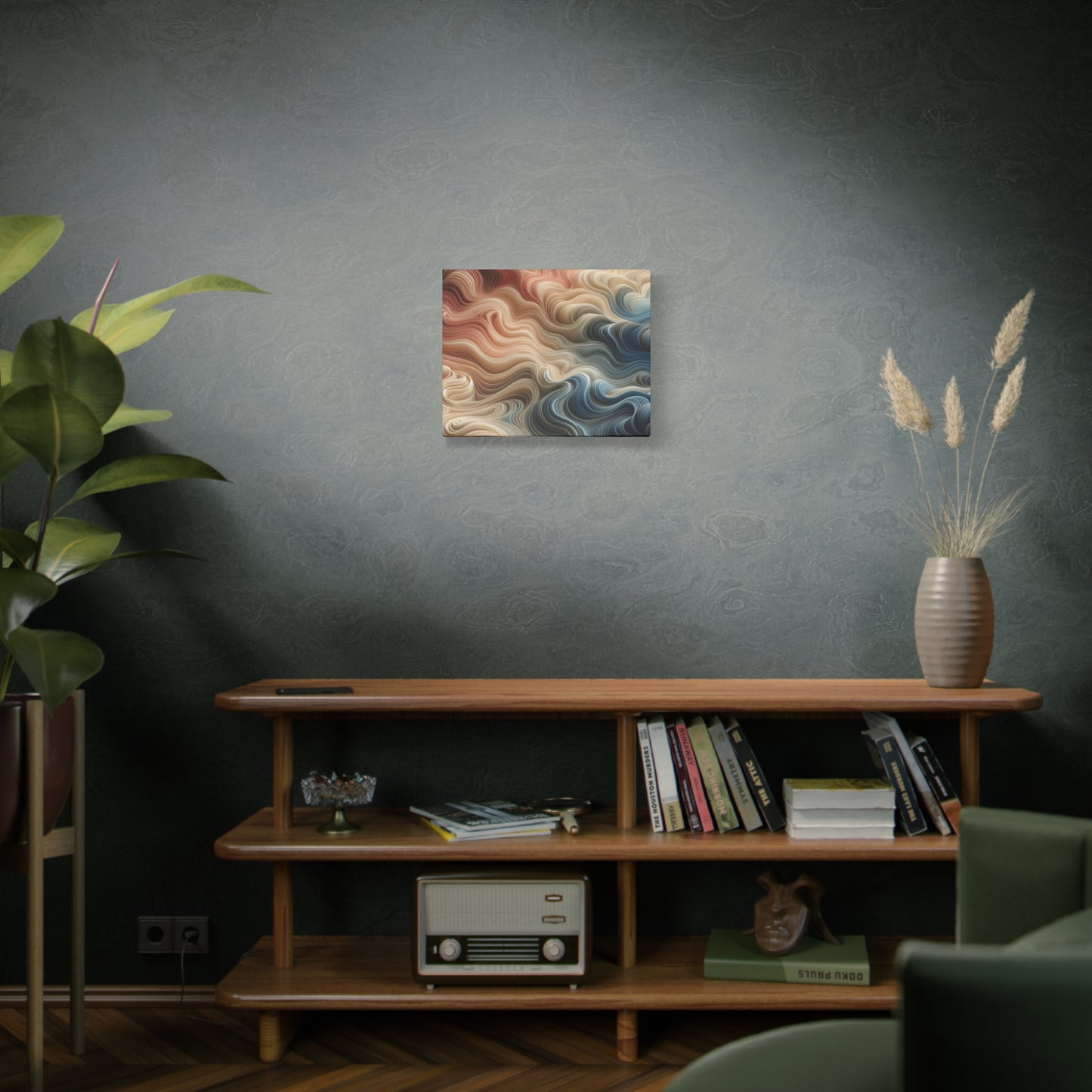 Abstract Swirl Matte Canvas Wall Art — Fluid Earth Tones, Stretched 1.25"