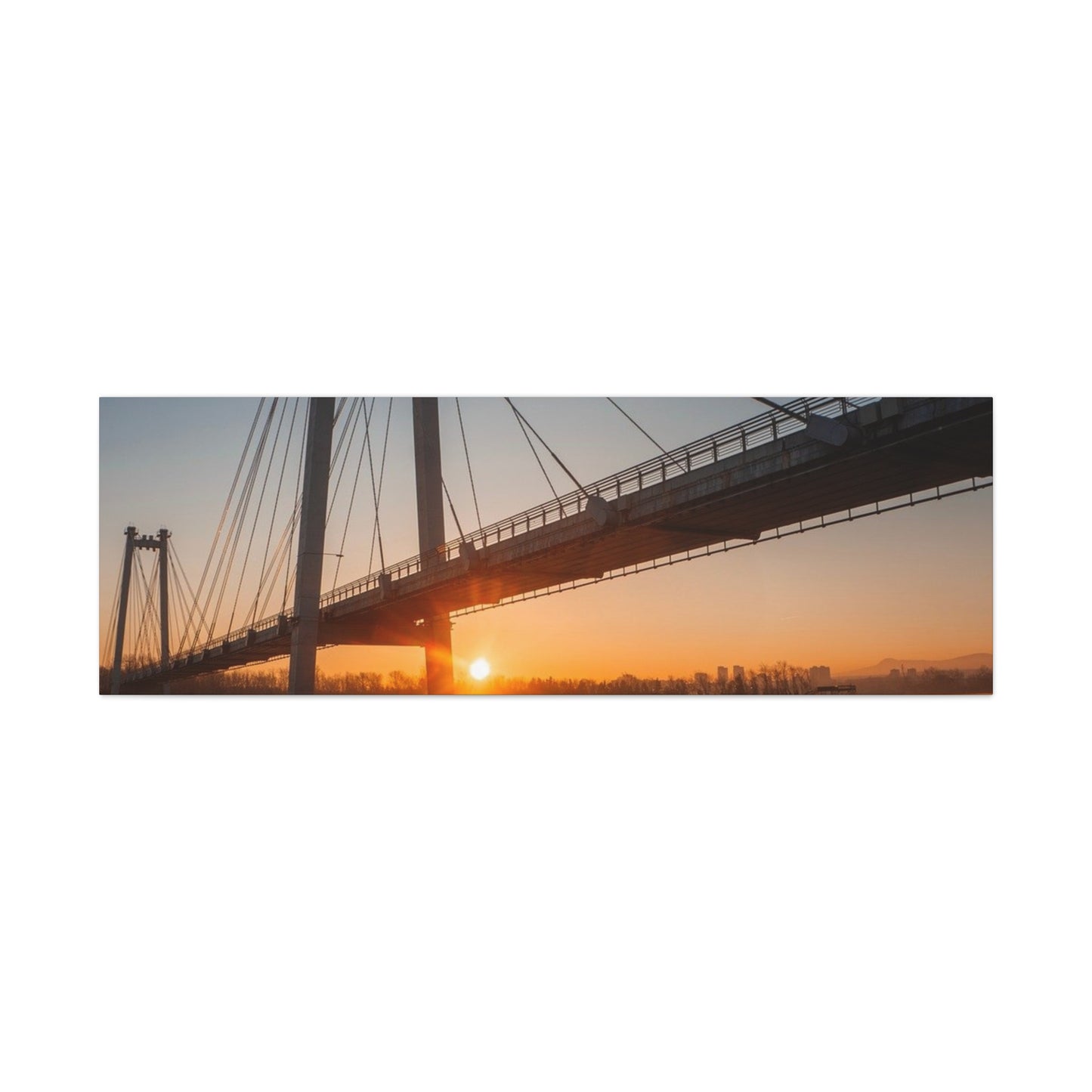 Sunrise Bridge Canvas Wall Art — Matte Stretched Canvas
