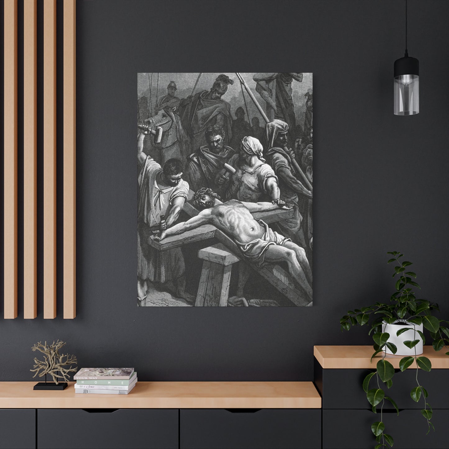 Crucifixion Art Matte Canvas Print – Stretched Religious Wall Decor