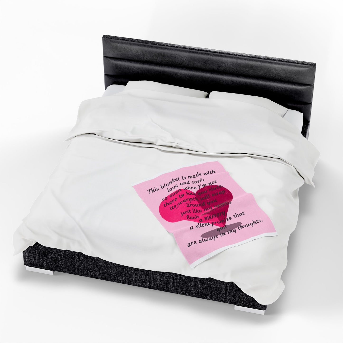 Memorial Heart Velveteen Plush Blanket — "This blanket is made with love and care" Comfort Throw
