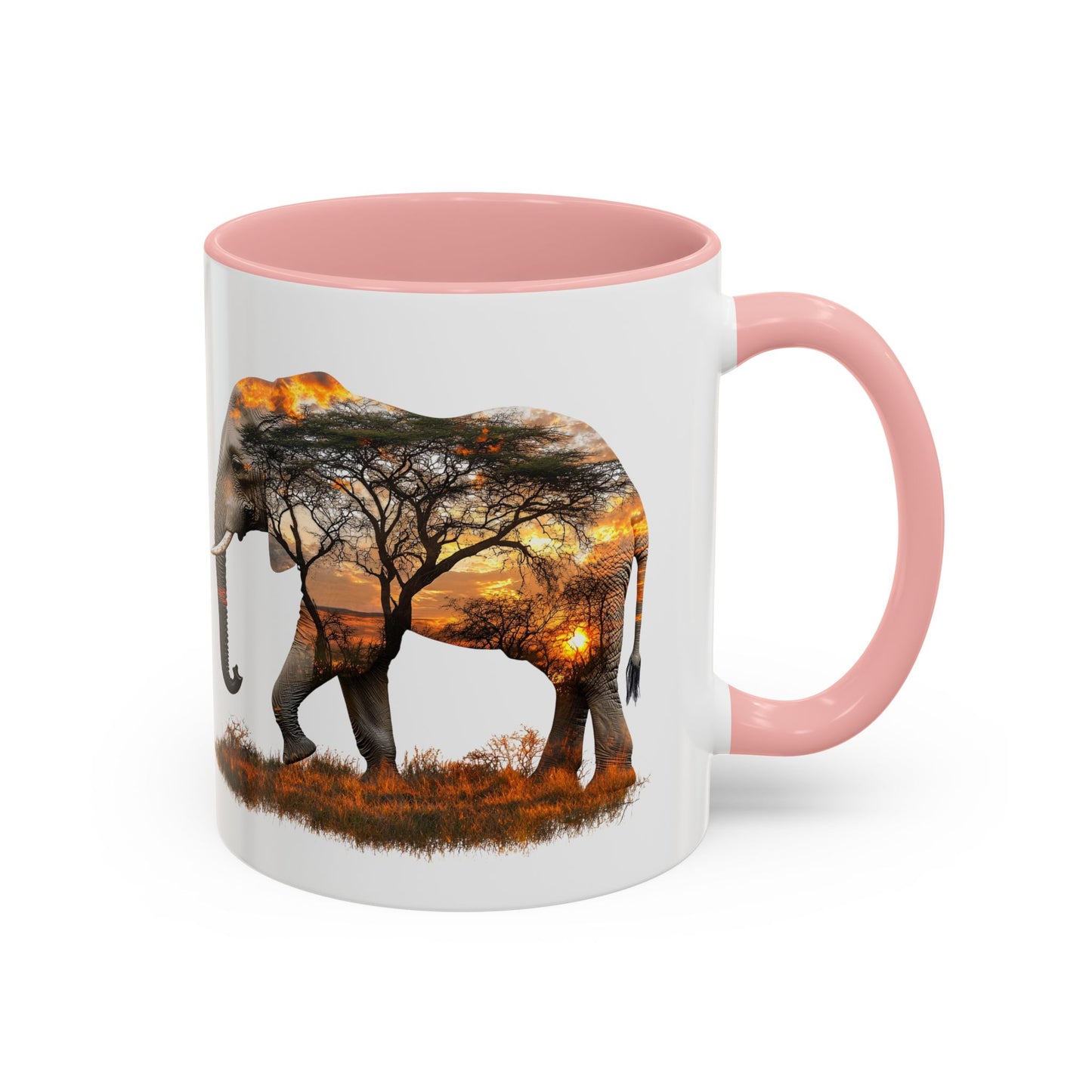 Elegant Elephant Accent Coffee Mug - Nature Lover Gift, Animal Lover Mug