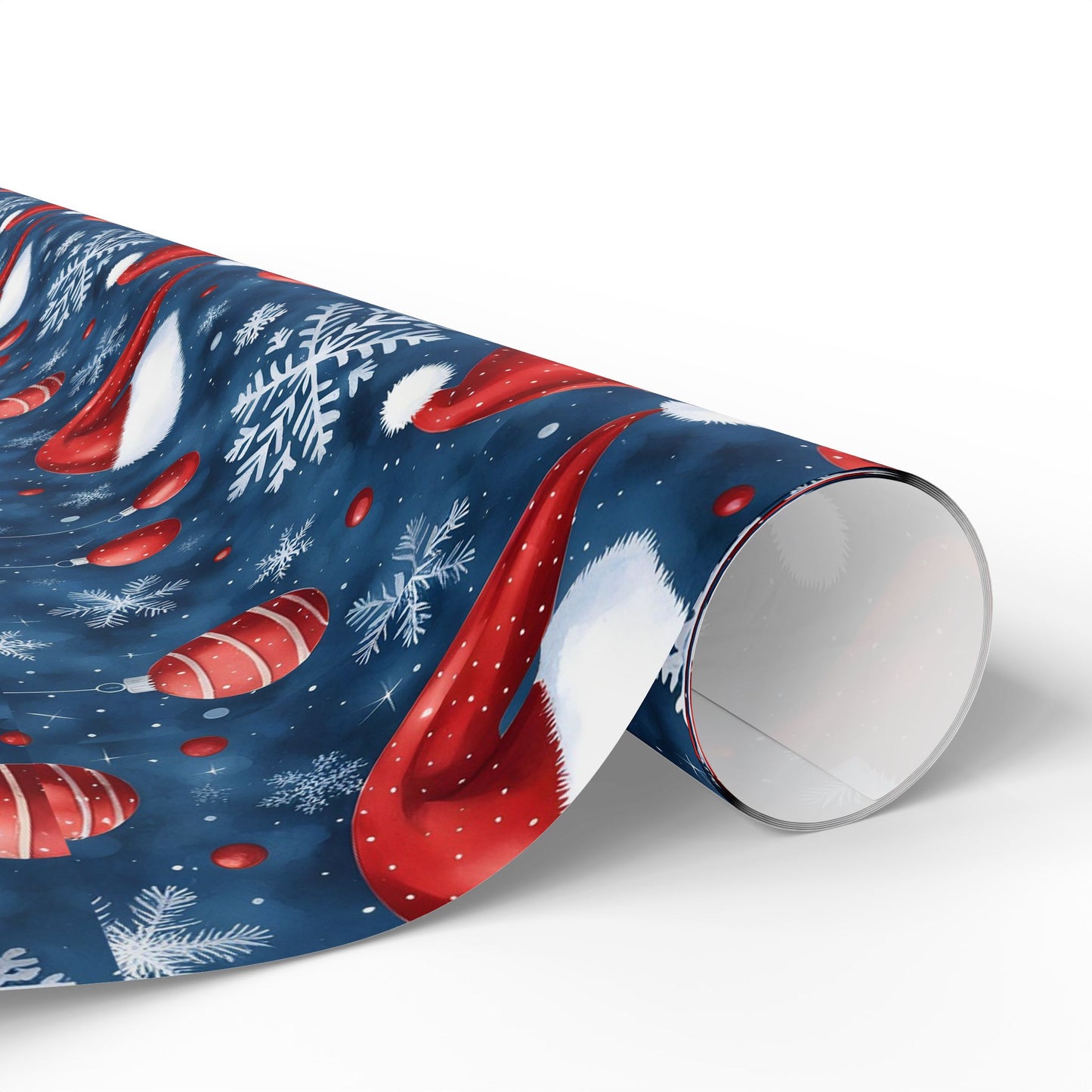 Holiday Snowman Wrapping Paper Roll — Festive Blue & Red Christmas Gift Wrap