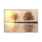 Framed Matte Canvas Wall Art — Golden Autumn Trees Reflection