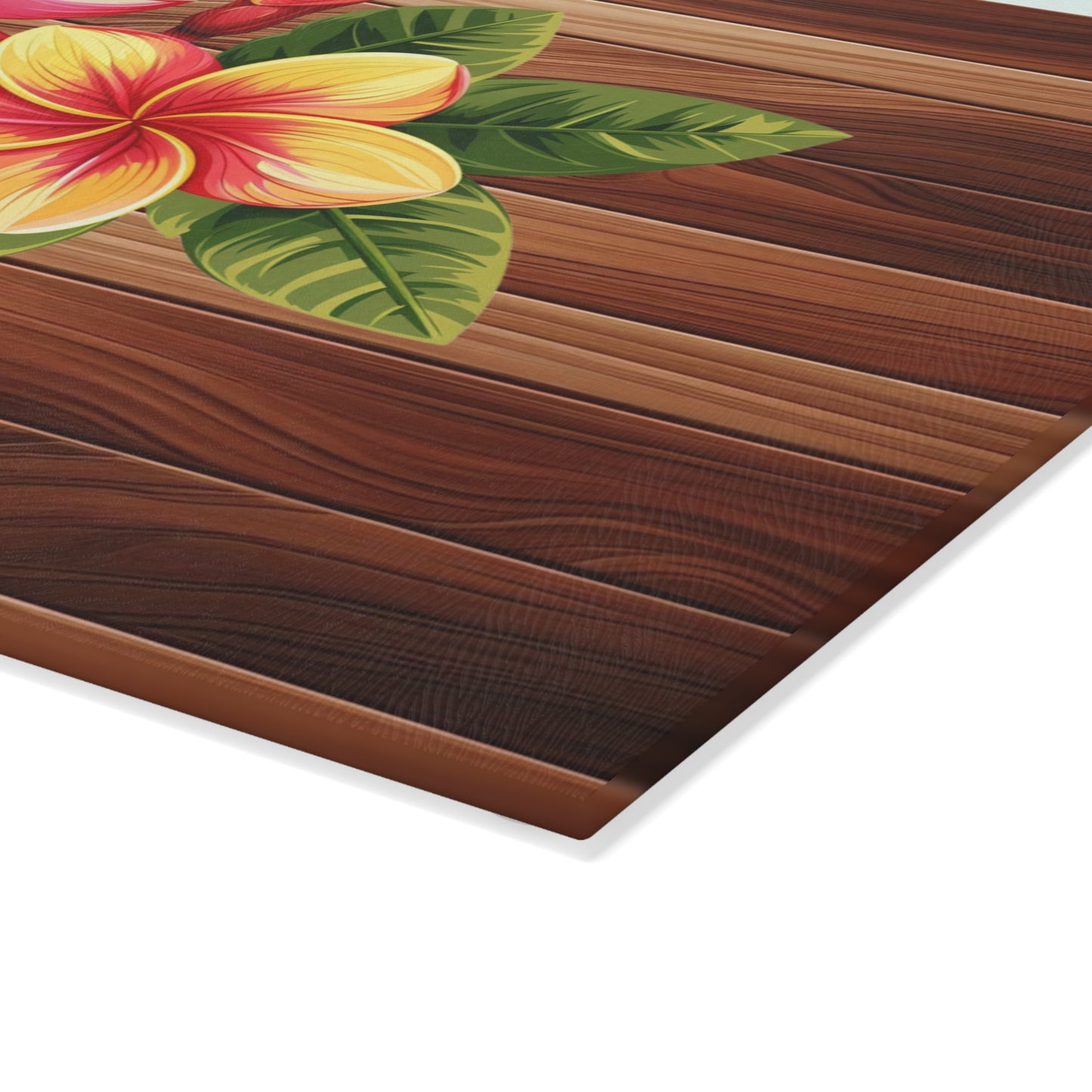 Tropical Floral Glass Cutting Board