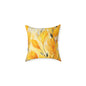 Bright Floral Square Pillow, Home Decor, Gift for Her, Yellow Throw Pillow, Cozy Living Room Accent