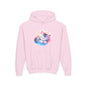 Kids' Cozy Rainbow Kitten Hoodie — Cute Sleeping Cat Youth Sweatshirt