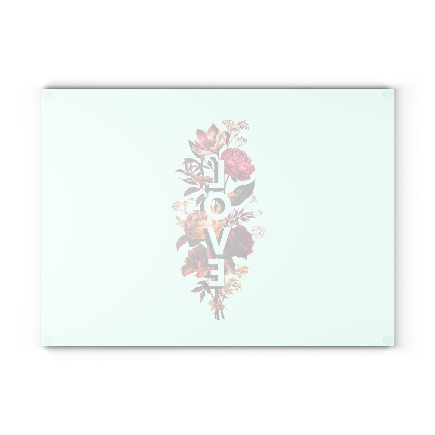 Floral Love Glass Cutting Board - Perfect Kitchen Gift