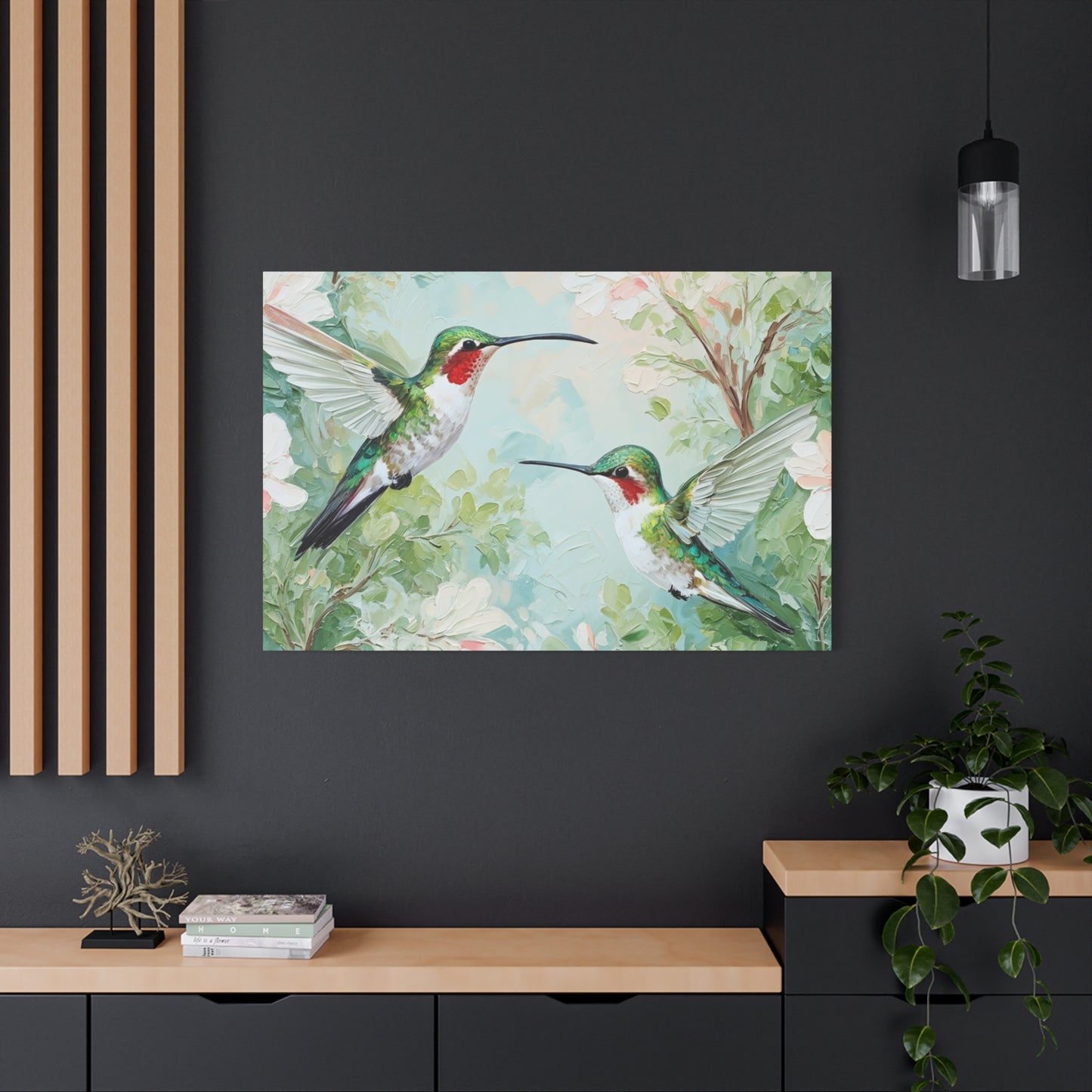 Hummingbird Canvas Wall Art — Stretched Matte Nature Print