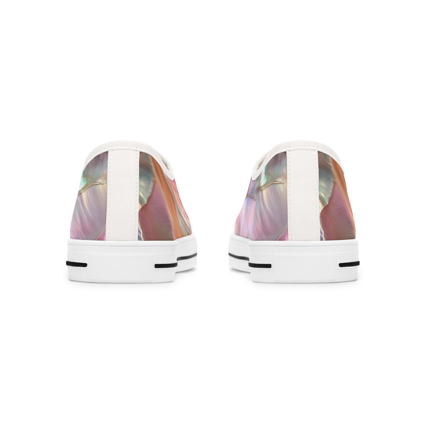 Low Top Sneakers — Iridescent Pearl Swirl Casual Shoes