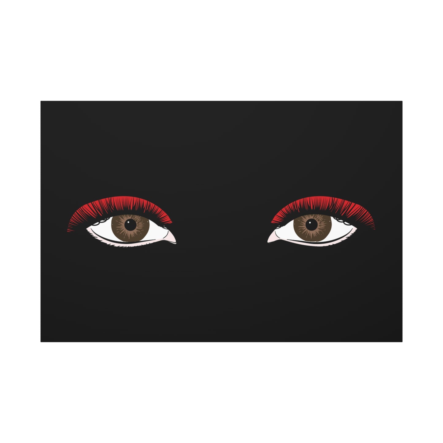 Red Lashes Wall Art Canvas — Glam Eyes Makeup Decor