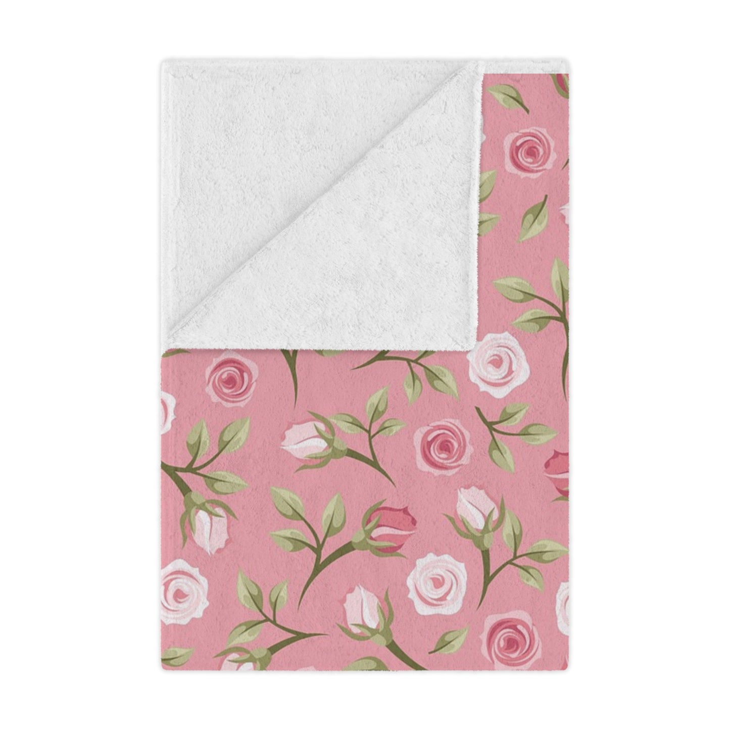Pink Rose Floral Minky Blanket — Soft Monogrammed "Z" Throw for Nursery, Baby Shower & Gift