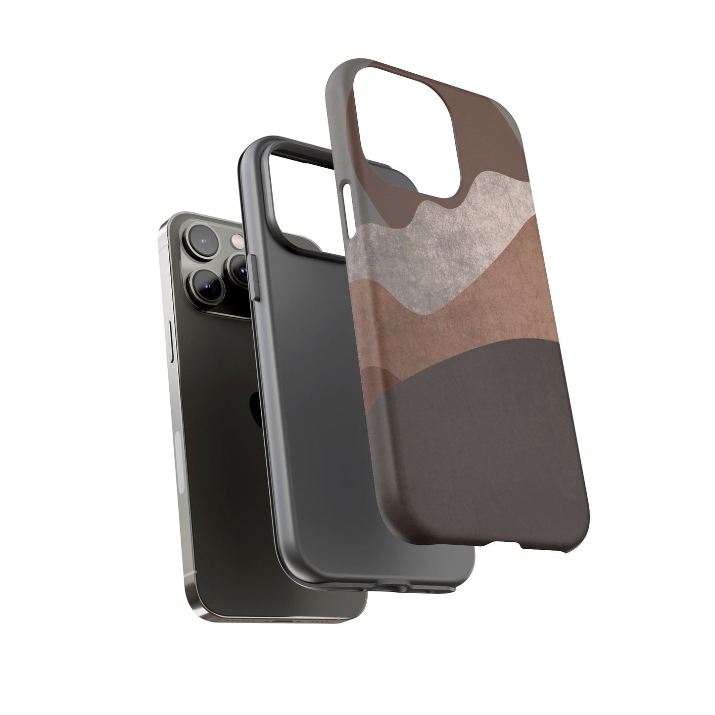 Abstract Earthtone Phone Case — Brown Layered Rugged Tough Case