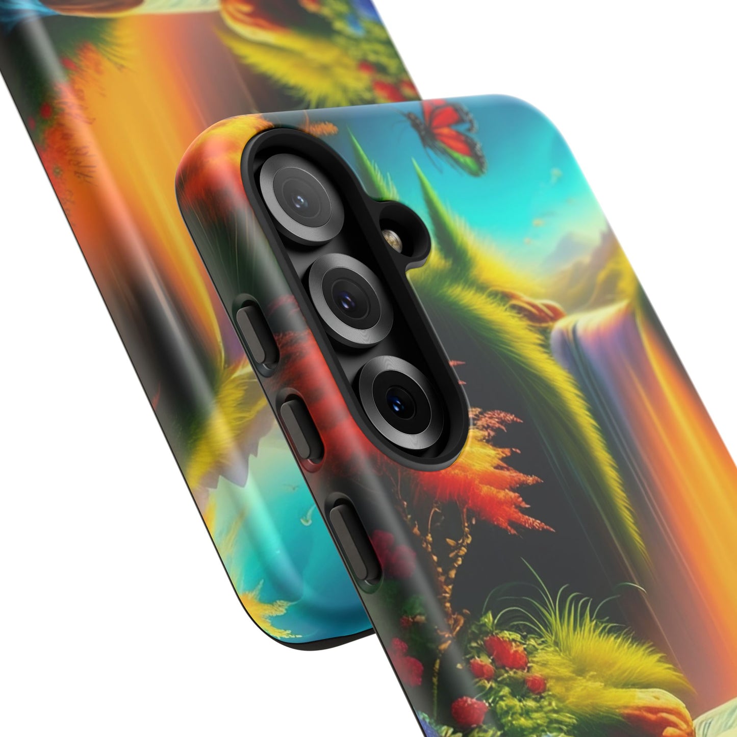 Phone Case - Vibrant Waterfall Landscape with Butterfly | Colorful Nature Protective Case