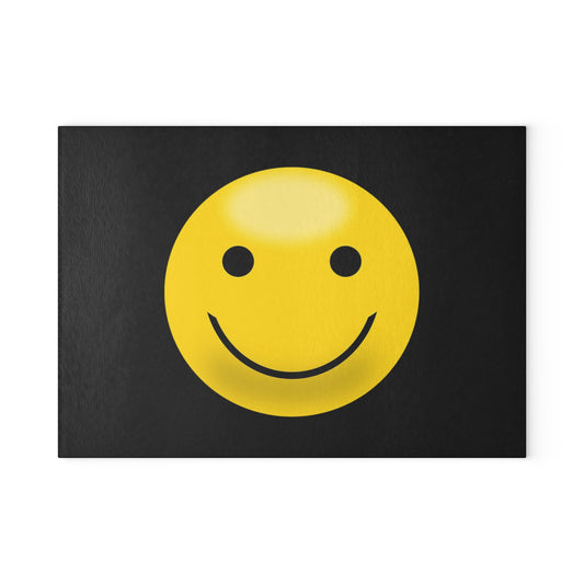 Smiley Face Glass Cutting Board, Fun Kitchen Decor, Gift for Chefs, Unique Housewarming Gift, Positive Vibes Cooking Accessory
