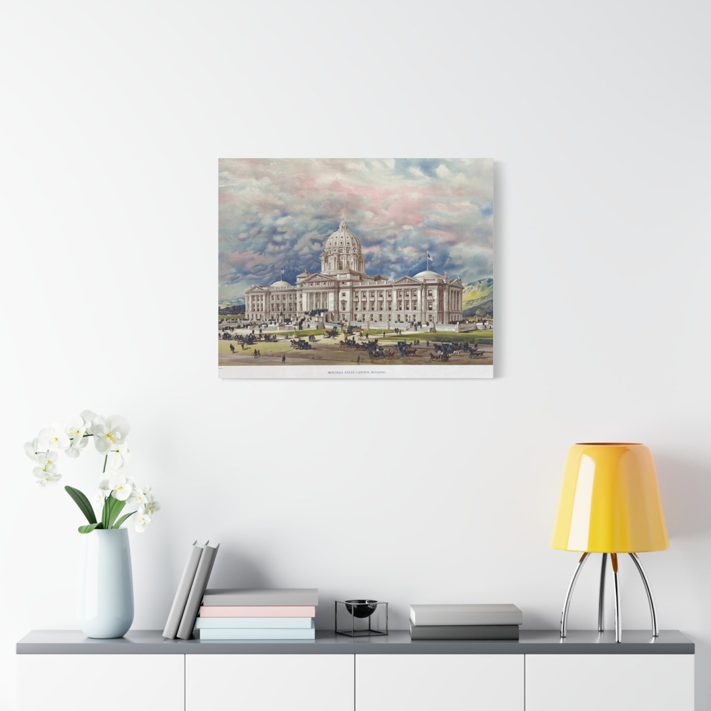 San Francisco City Hall Vintage Art Matte Canvas Print — Stretched 1.25"