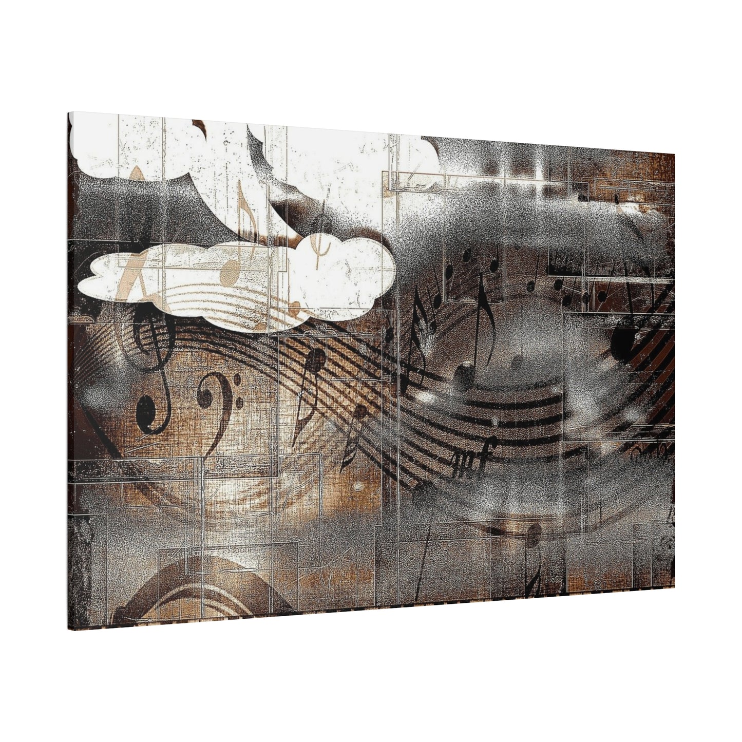 Abstract Musical Notes Matte Stretched Canvas Art (1.25")