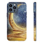 Moonlit Smile Phone Case — Starry Night Crescent Moon iPhone Cover