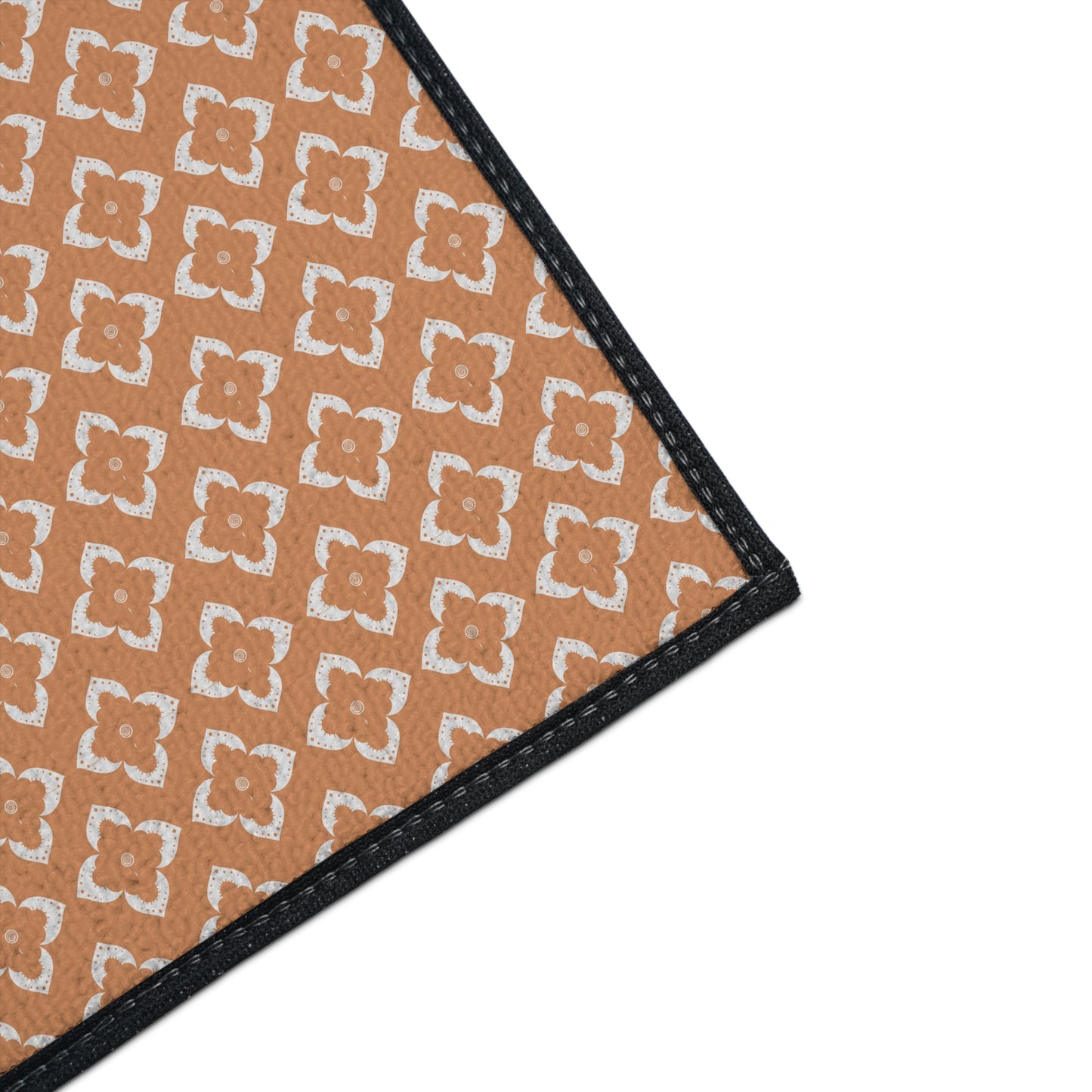 Heavy-Duty Floor Mat — Terracotta Moroccan Tile Pattern, Non-Slip Entry Rug