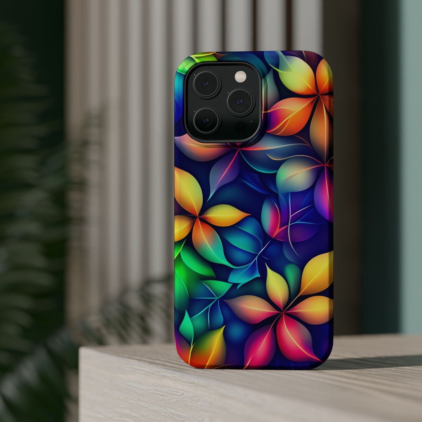 Floral Prism Magnetic Impact-Resistant Phone Case — Colorful Gradient Petal Design