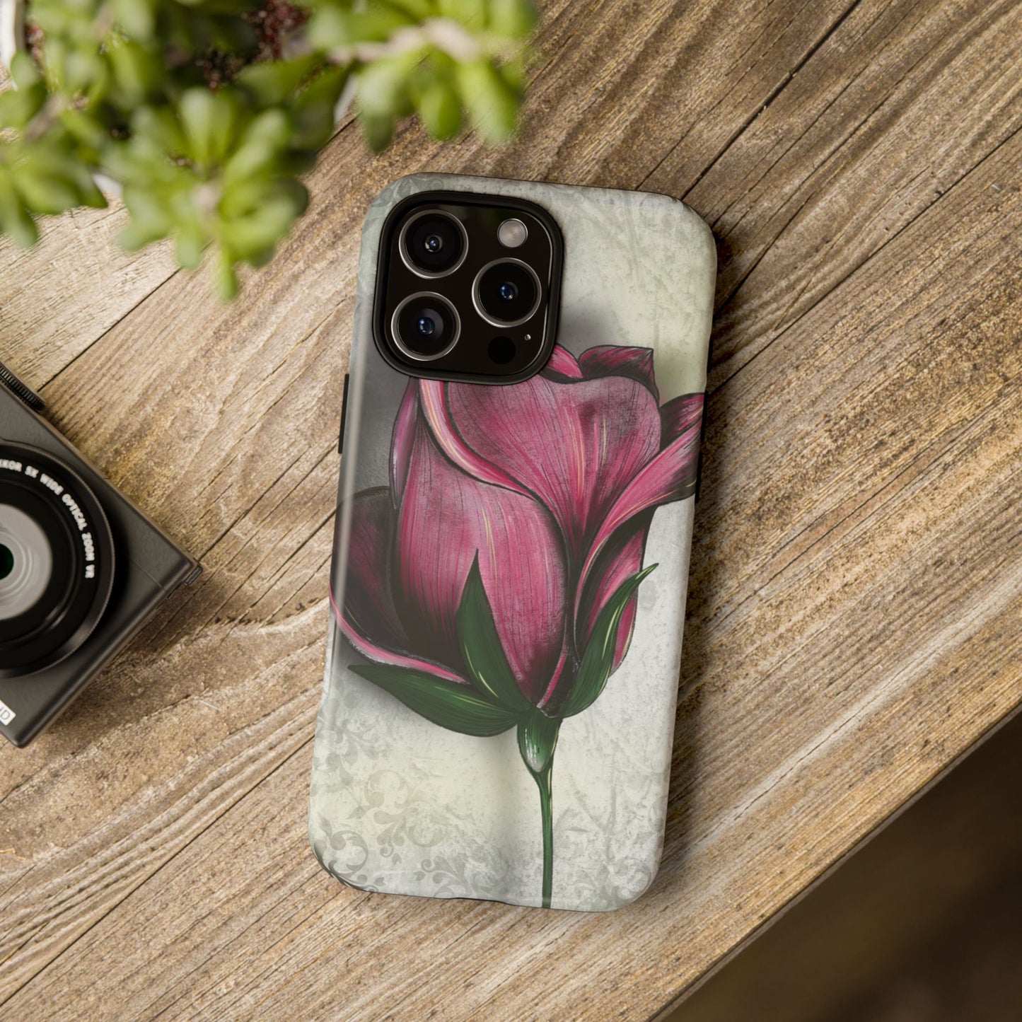 Rose Phone Case – Tough Cases, Floral Phone Cover, Gift for Her, Minimalist Design, Nature Lover's Accessory, Birthday Gift Idea