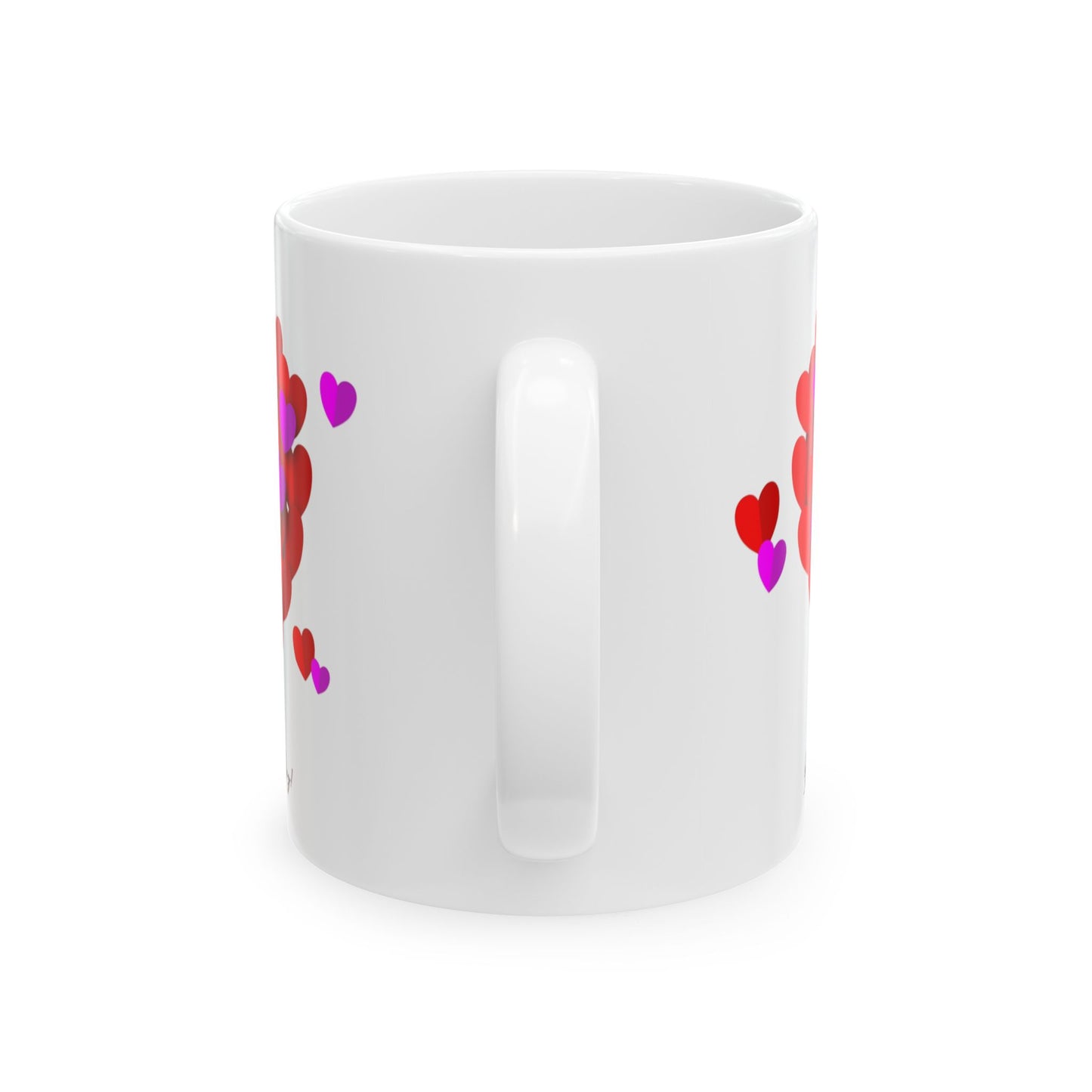 Valentine Heart Cluster Mug — Happy Valentine's Day Ceramic Coffee Cup (11oz & 15oz)