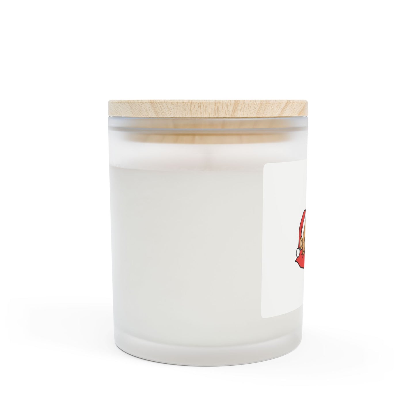 Holiday Bear Candle — 11oz Frosted Glass Christmas Scented Candle with Sleeping Teddy by Fireplace