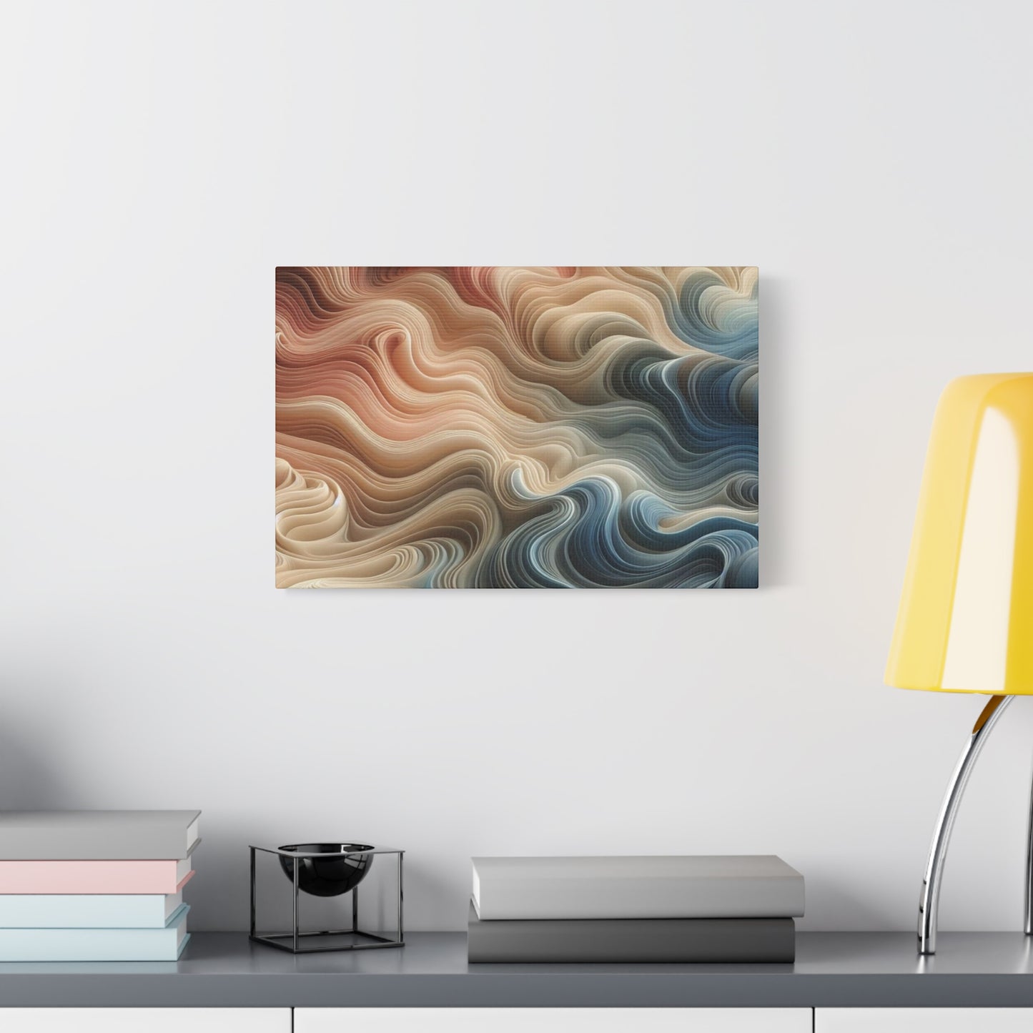 Abstract Swirl Matte Canvas Wall Art — Fluid Earth Tones, Stretched 1.25"