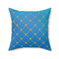 Blue Geometric Dot Lattice Decorative Pillow