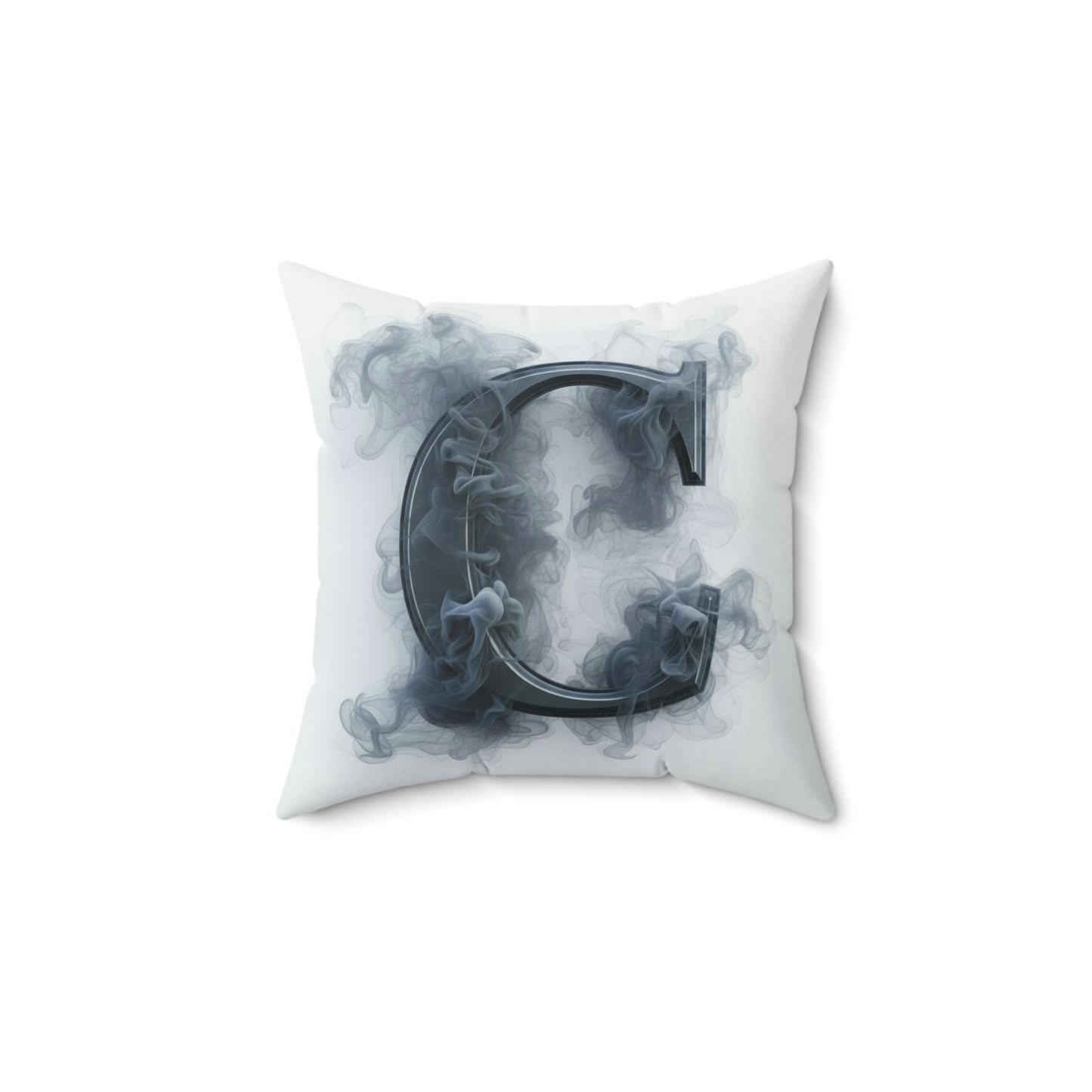 Smoky Monogram 'C' Decorative Throw Pillow — Personalized Initial Accent