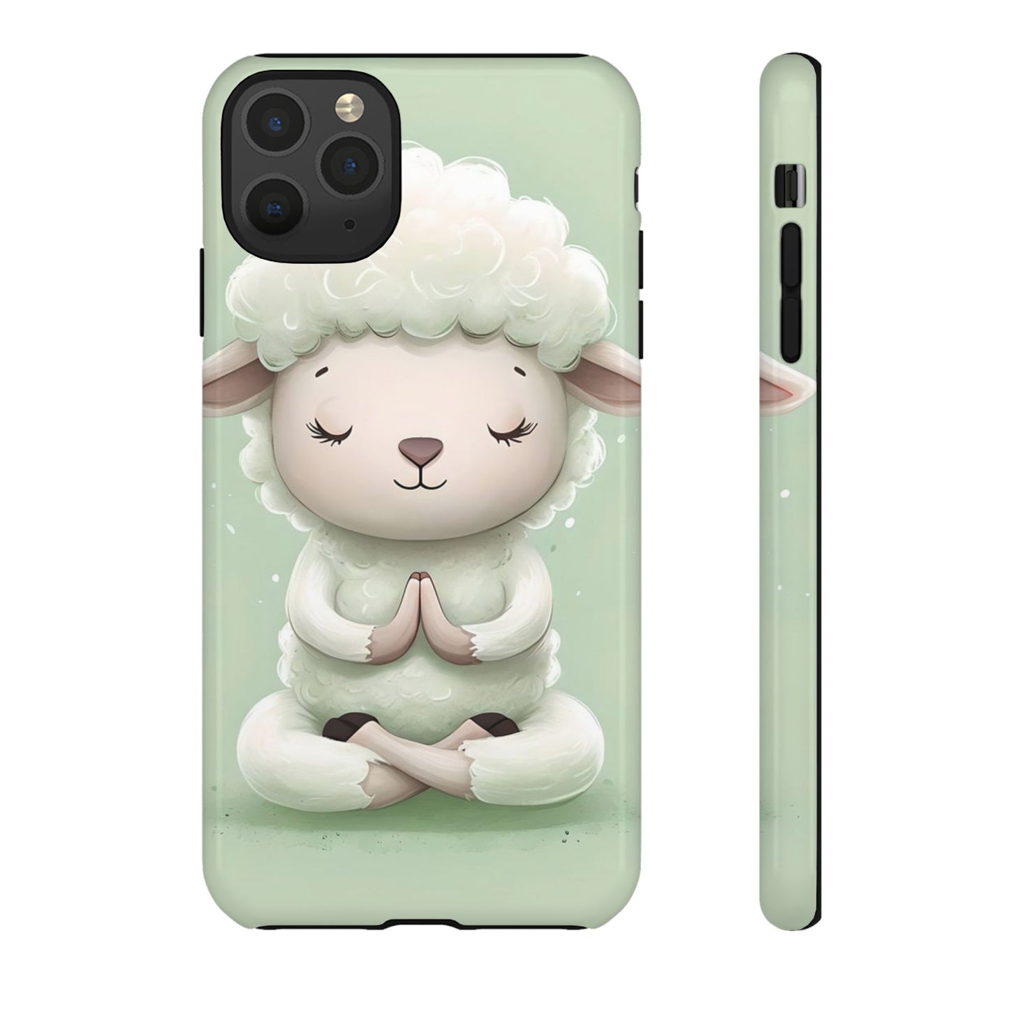 Meditating Lamb Phone Case — Cute Pastel Protective iPhone Cover