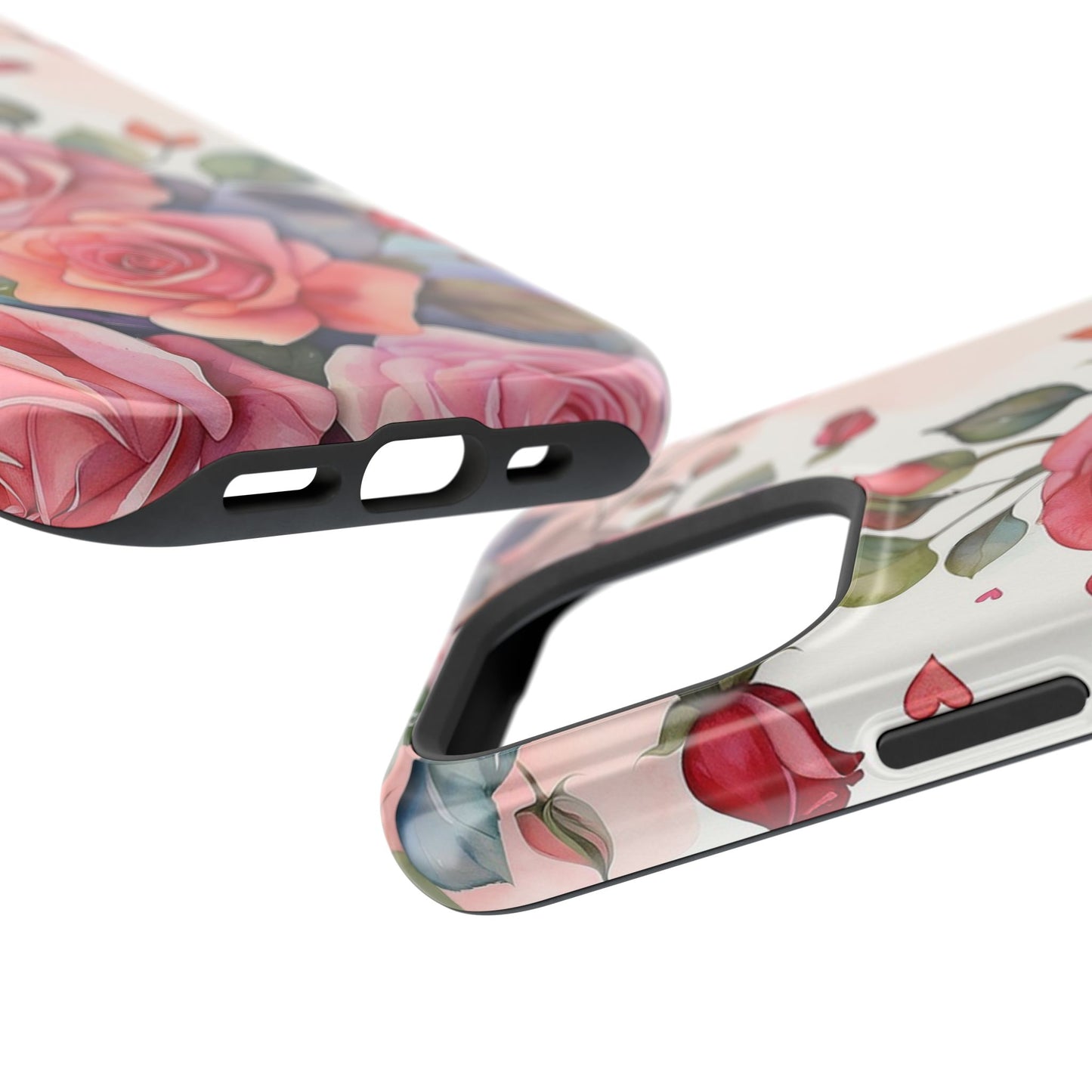 Floral Rose Magnetic Phone Case — Impact-Resistant Protective Cover