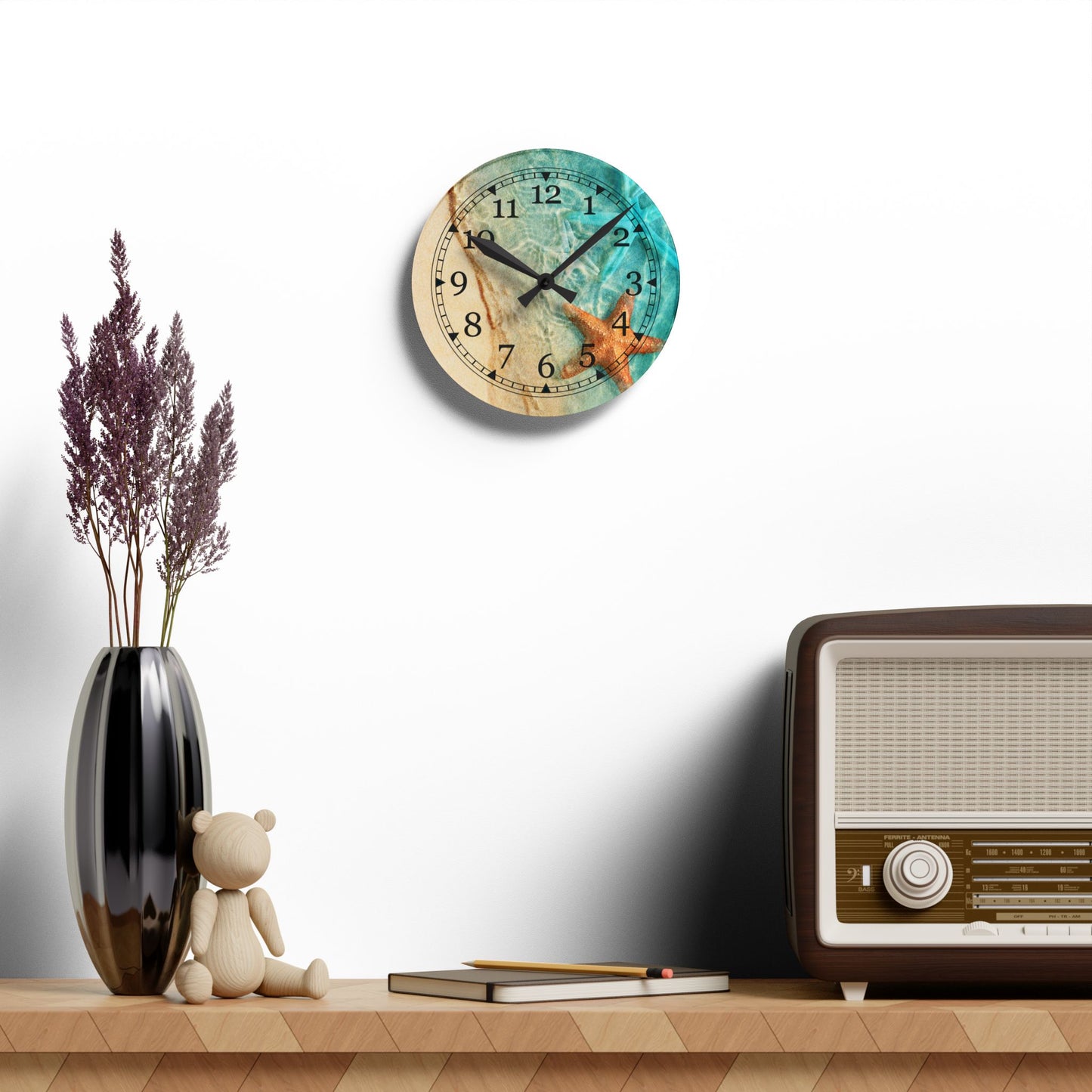 Beach Themed Acrylic Wall Clock