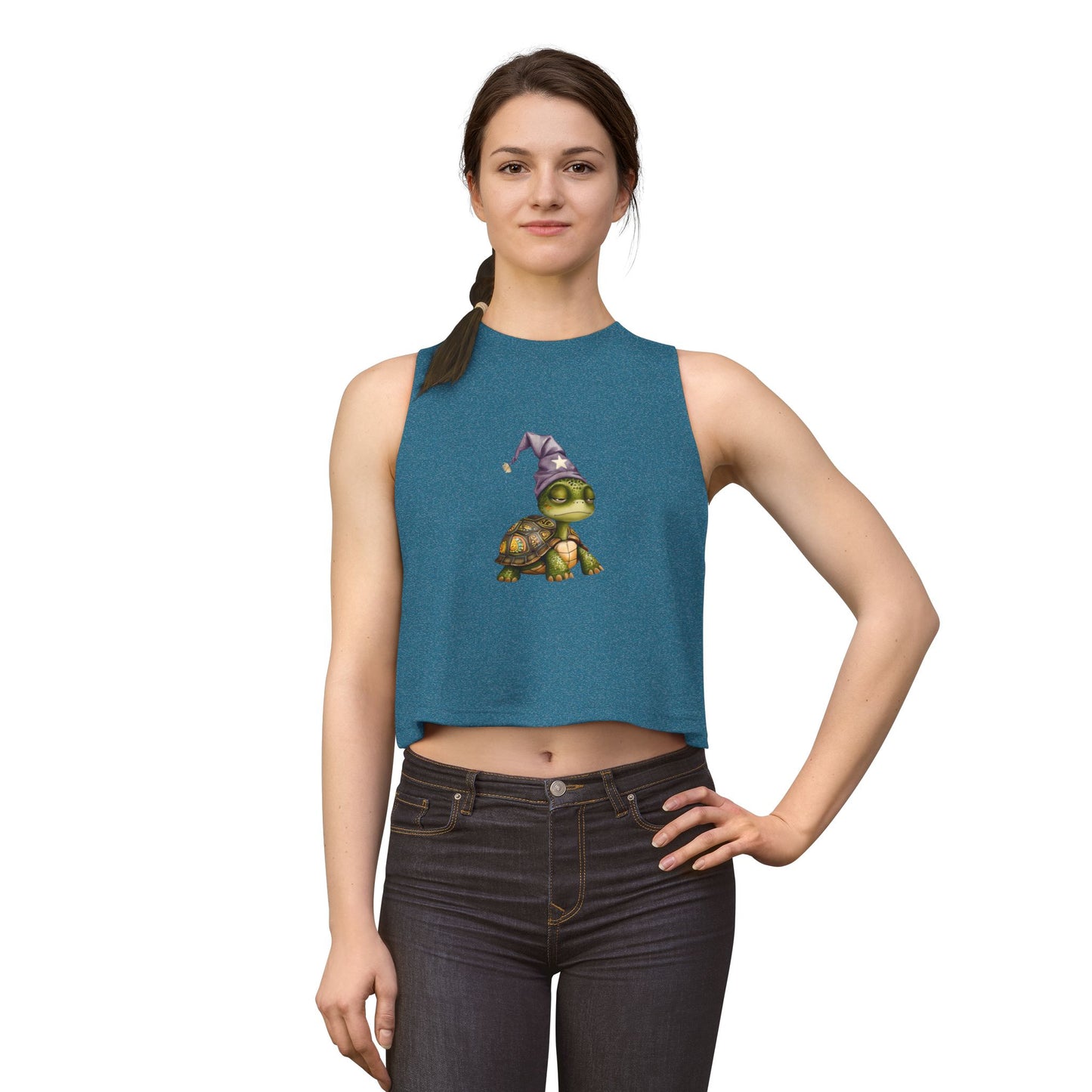 Turtle Wizard Crop Top — Cute Magical Turtle Graphic Tank