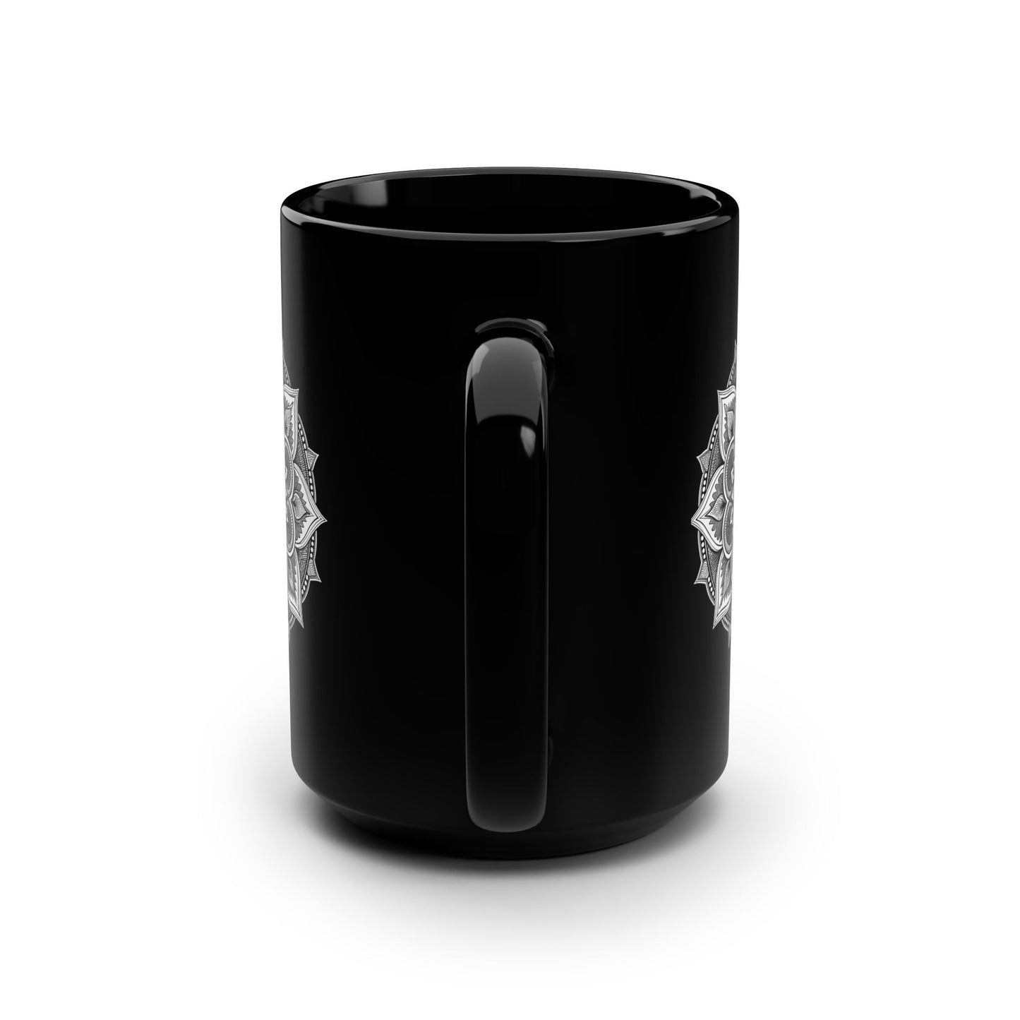 15oz Black Mug — Minimal Vertical Stripe Ceramic Coffee Cup