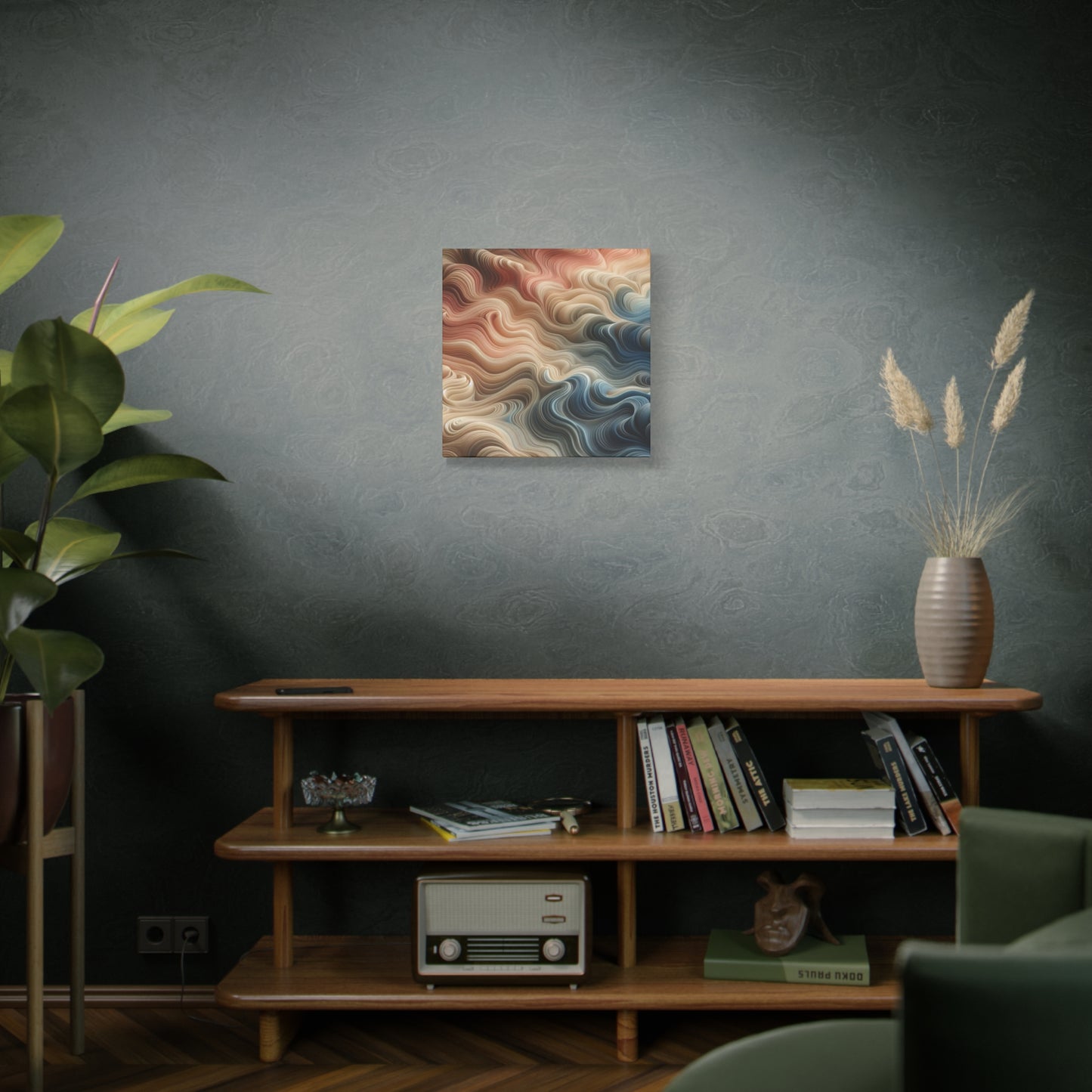 Abstract Swirl Matte Canvas Wall Art — Fluid Earth Tones, Stretched 1.25"