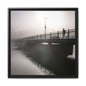 Framed Matte Canvas - Foggy Bridge Black & White Photography