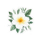 White Gardenia Floral Sticker — Watercolor Kiss-Cut Laptop Decal