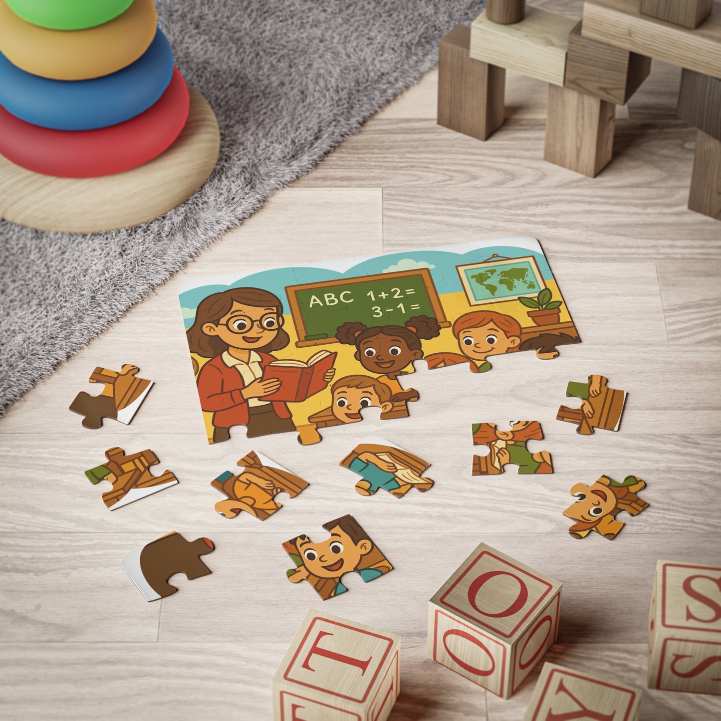 Classroom Kids Illustration Puzzle | 30-Piece Kids Puzzle