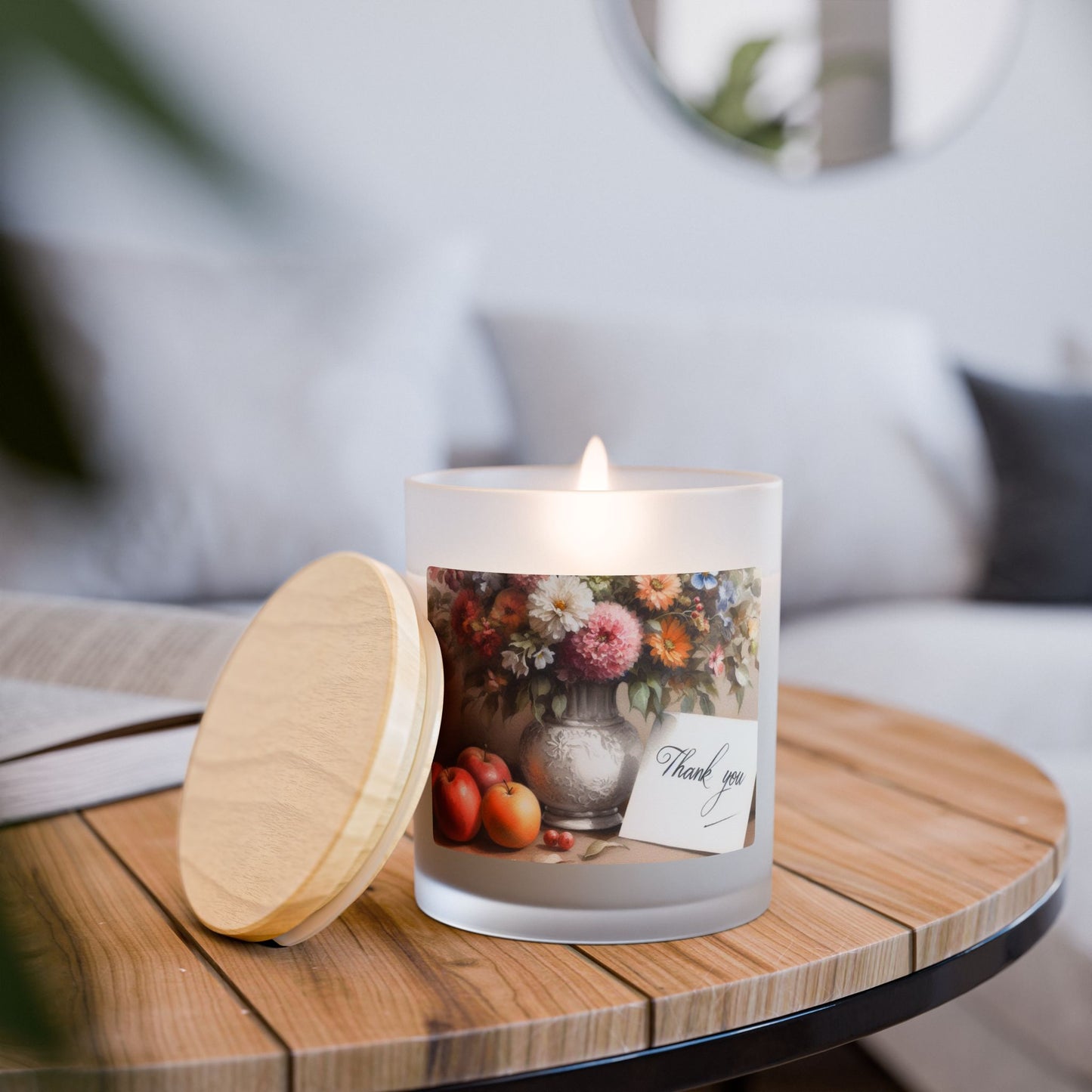 Frosted Glass Candle, 11oz