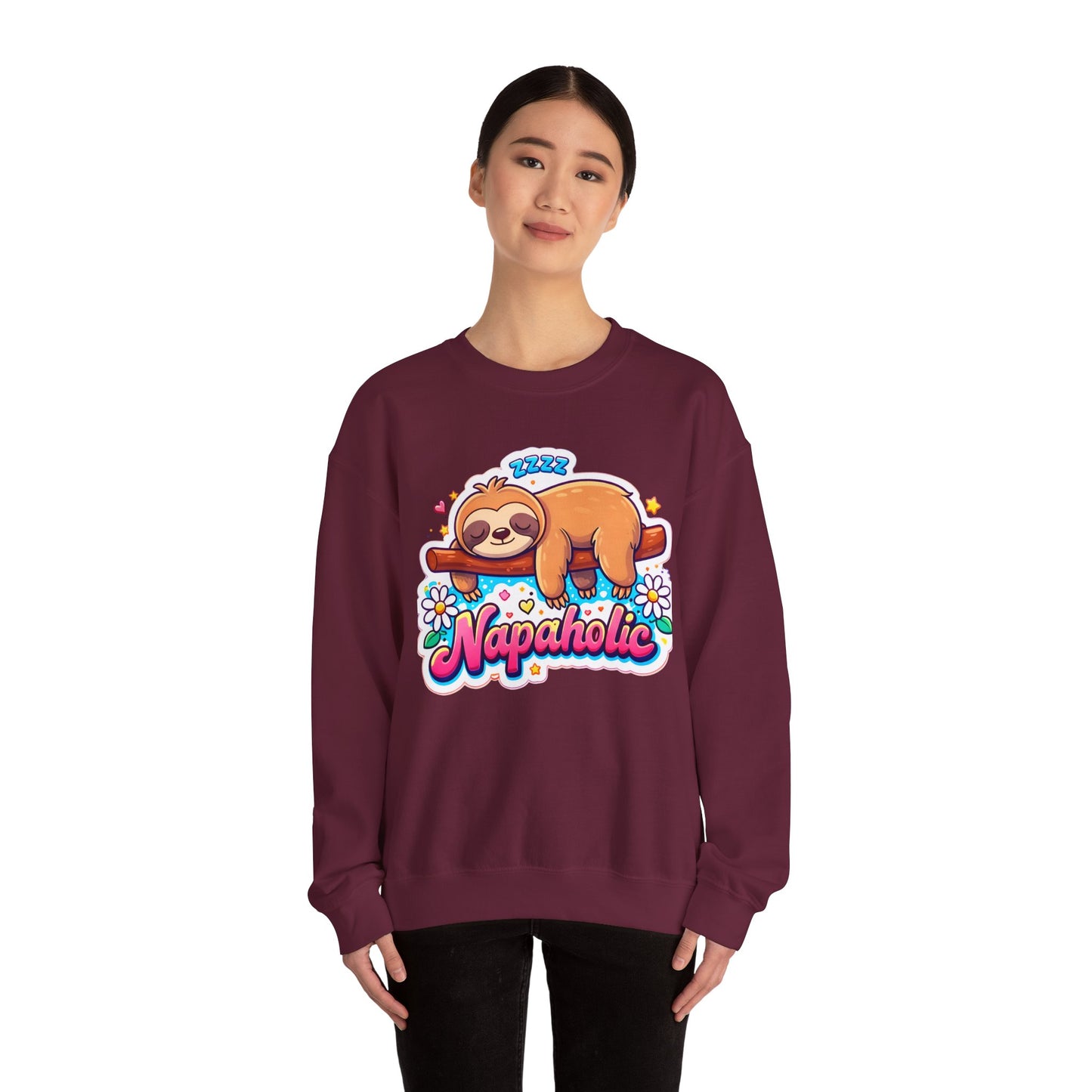 Napaholic Sweatshirt — Cute Sloth Nap Lover Crewneck