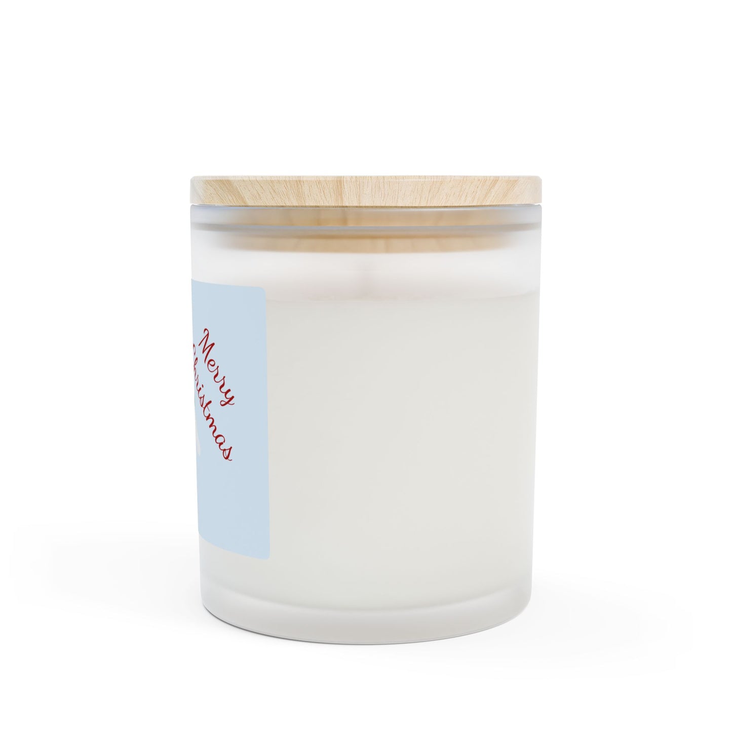 Christmas Santa & Polar Bear Frosted Glass Candle — 11oz Merry Christmas Holiday Scented Candle