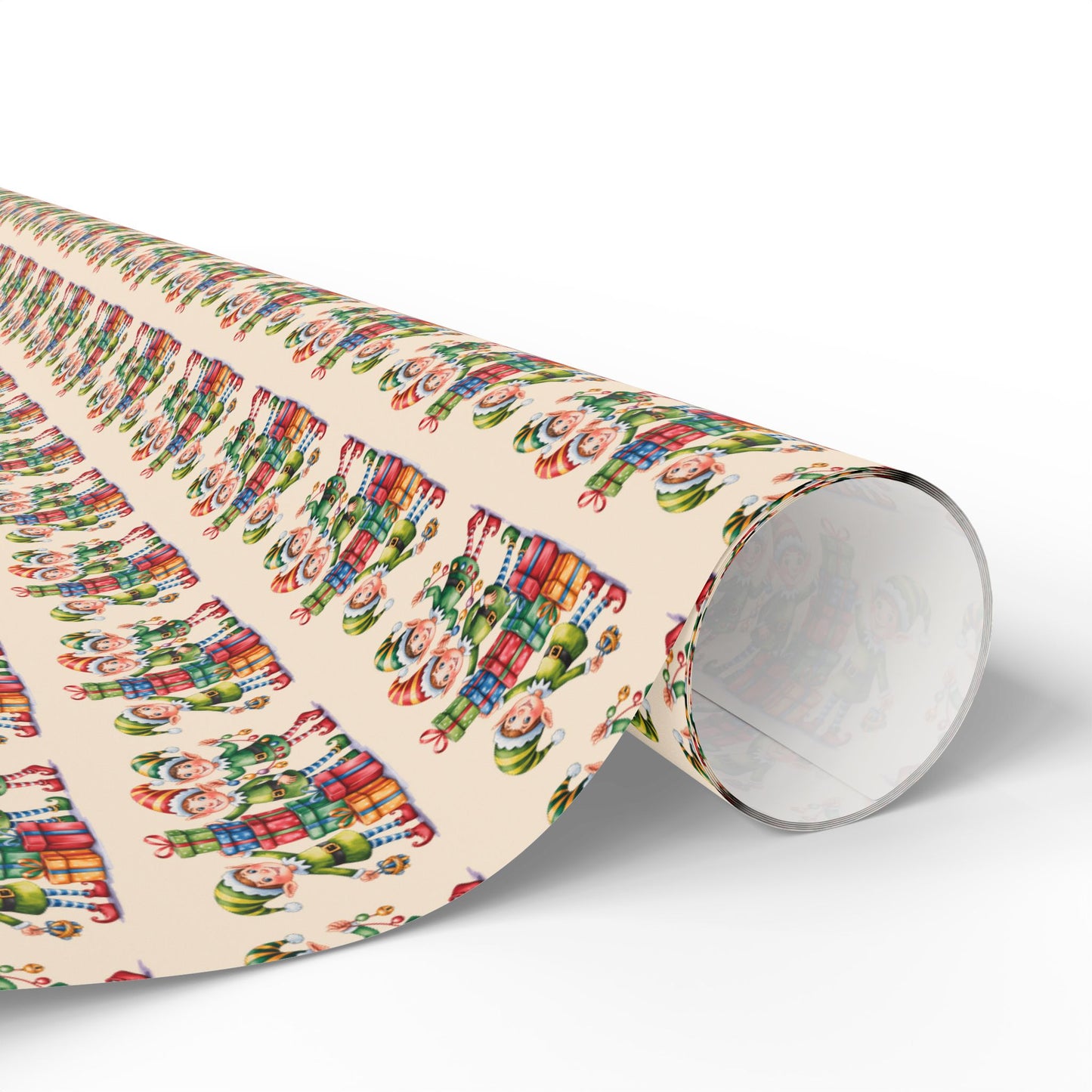 Holiday Gnome Wrapping Paper Roll – Colorful Santa Gnome Gift Wrap