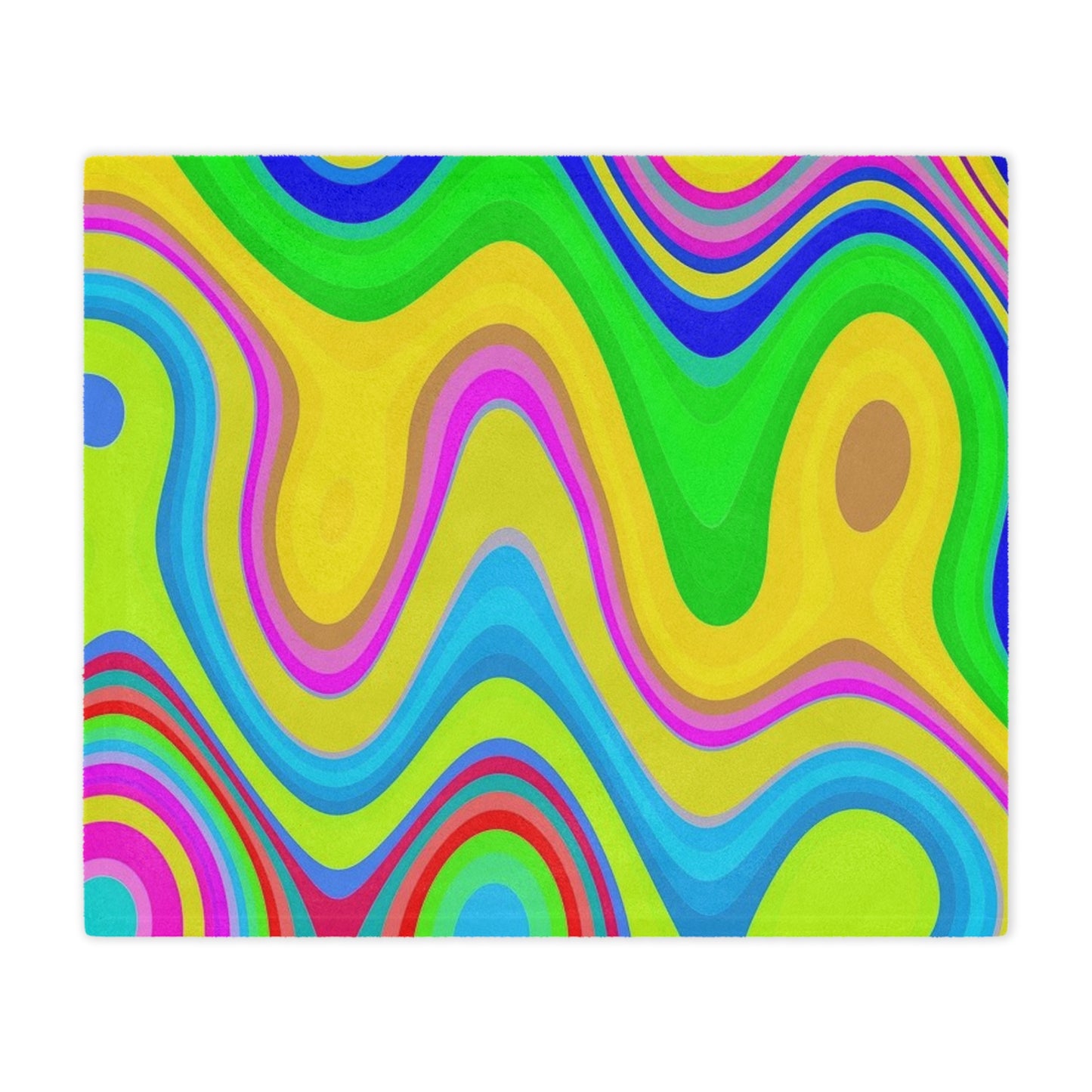 Psychedelic Swirl Minky Blanket — Colorful Retro Wave Throw