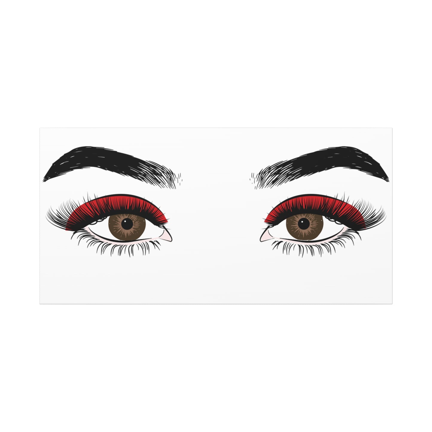 Red Lashes Wall Art Canvas — Glam Eyes Makeup Decor