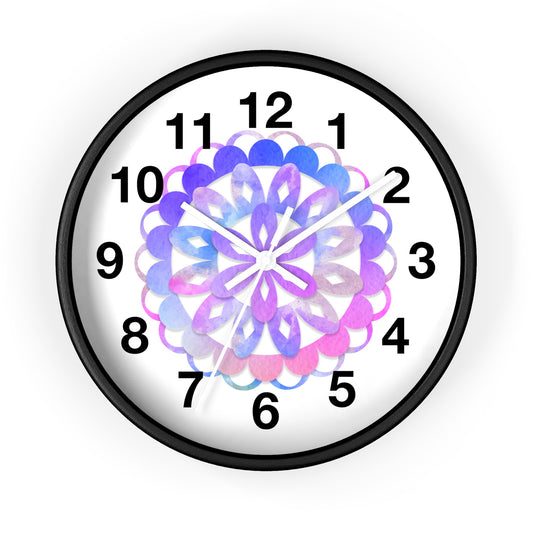 Boho Floral Wall Clock, Vibrant Home Decor, Unique Gift for Her, Motivational Wall Art, Colorful Timepiece, Relaxing Atmosphere