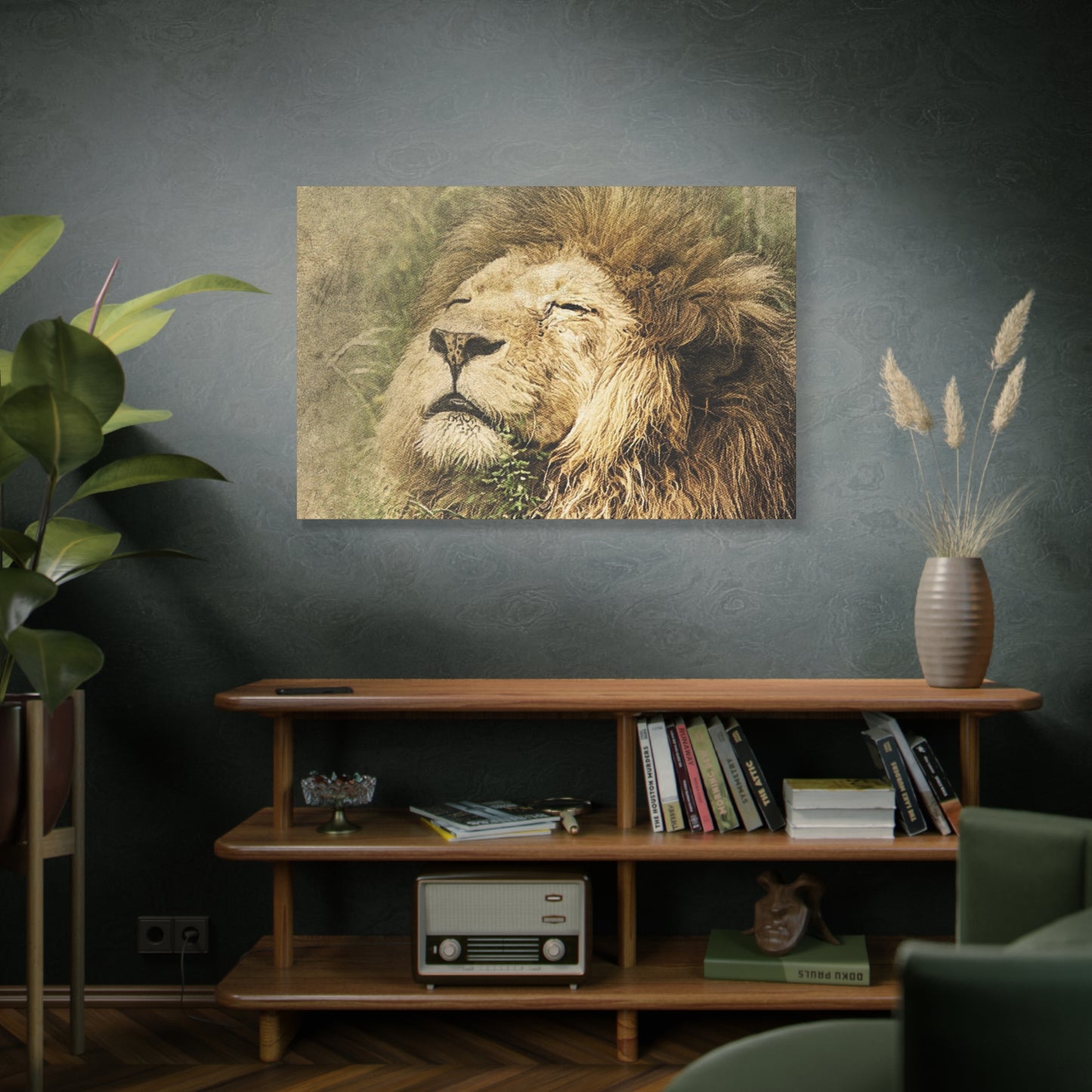 Lion Portrait Matte Canvas Print — Stretched 1.25" Wall Art